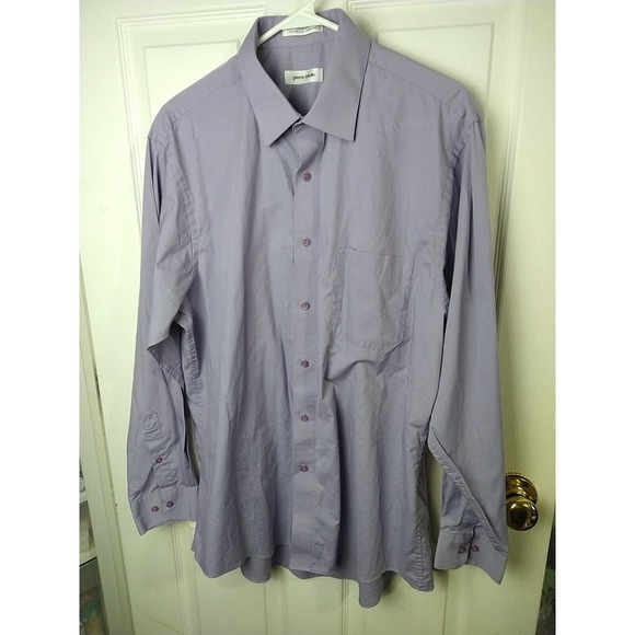 Pierre Cardin Lavender Long Collared Button Up Shirt. Size L - Picture 1 of 10